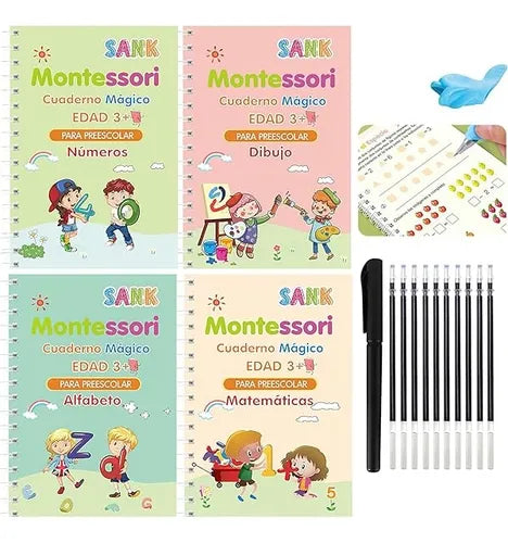 LIBRO CALIGRAFIA  ESP MONTESSORI SET X4