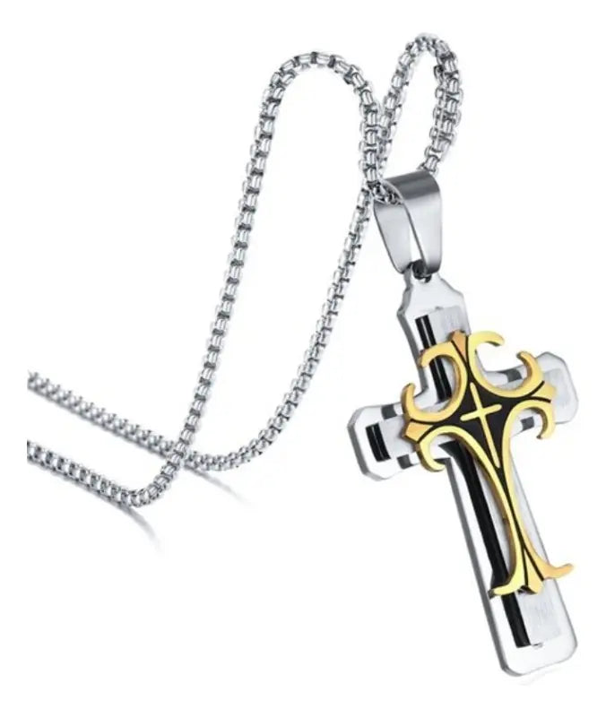 Collar Crucifijo Plateado Cruz
