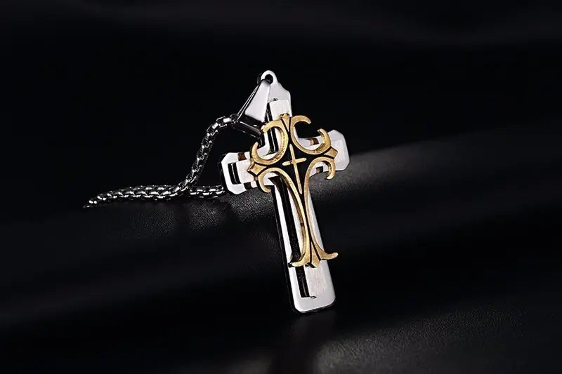 Collar Crucifijo Plateado Cruz