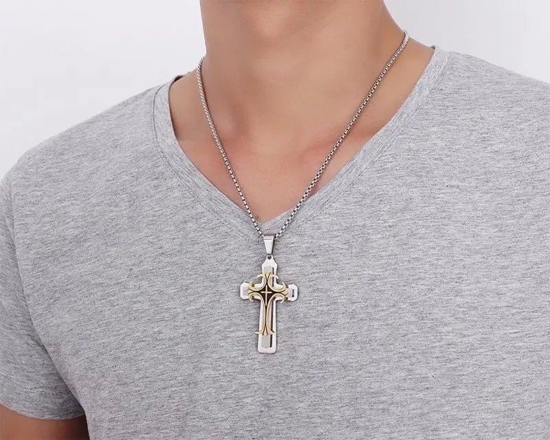 Collar Crucifijo Plateado Cruz